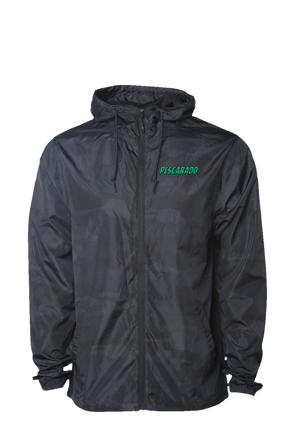 Black Camo Pescarado Water Resistant Windbreaker